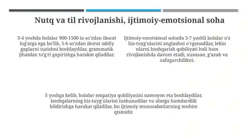 Fizik va kognitiv rivojlanish 4