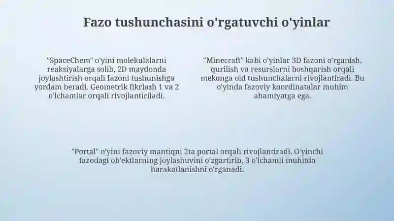 Vaqt tushunchalarini o'rgatishgamoʻlijallanganoʻyinlar 4