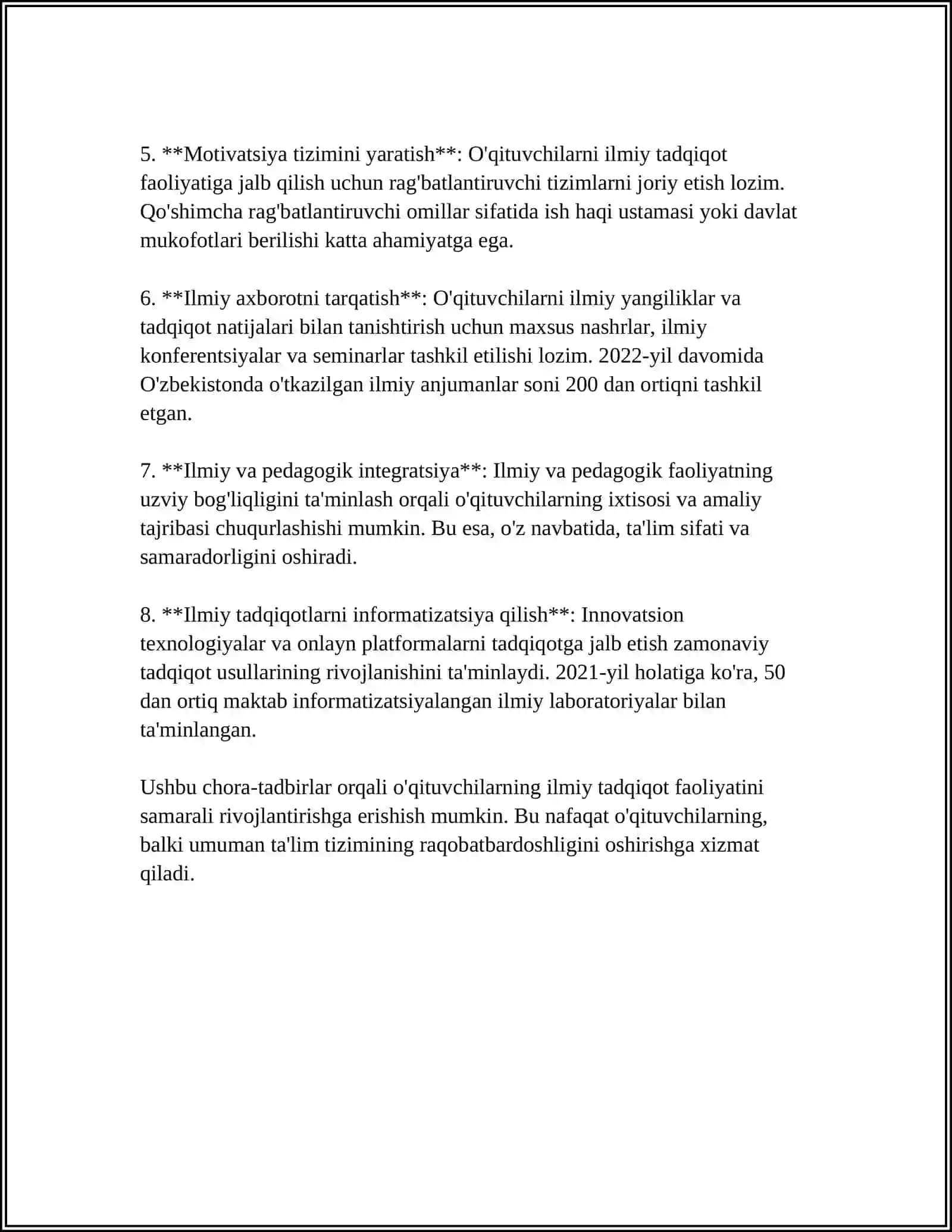 BO'LAJAK O'QITUVCHILARNI ILMIY TADQIQOT ISHLARIGA YO'ALTIRISH 4