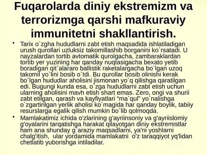 Diniy ekstremizm va ularning faoliyati 4