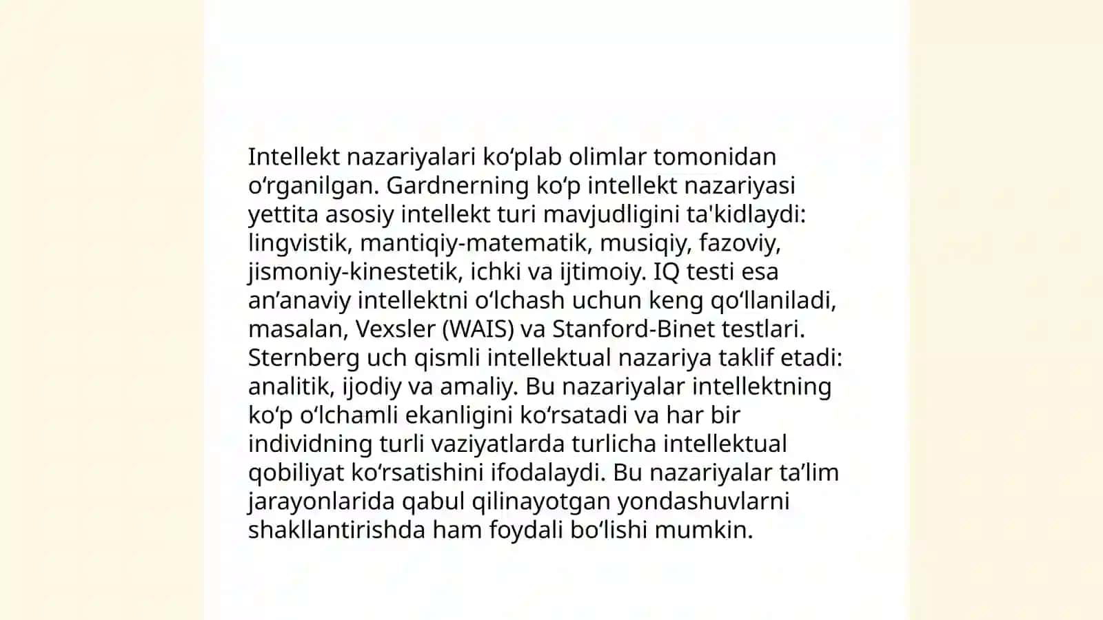 Intellekt psixologiyasida oʻzgarishlar va taraqqiyot 4