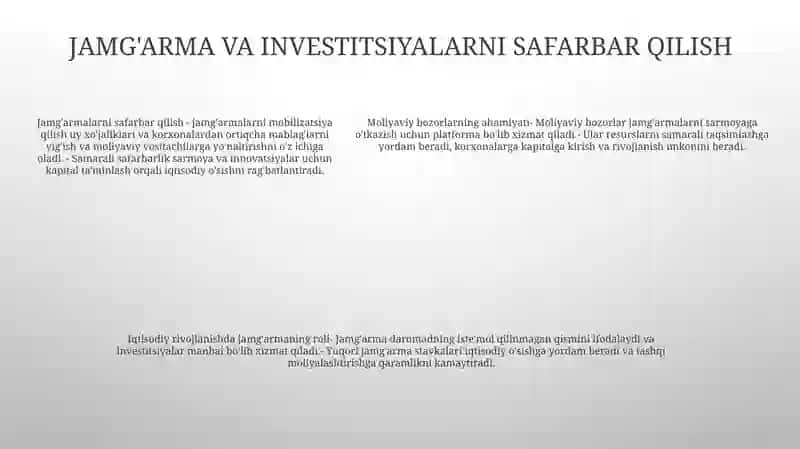 Moliya Bozorining Iqtisodiyotdagi Ahamiyati Va O'Rni 4