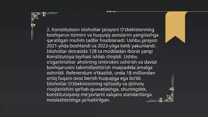 O‘zbekiston Respublikasi yangi Konstitutsiyasi loyihasi 4