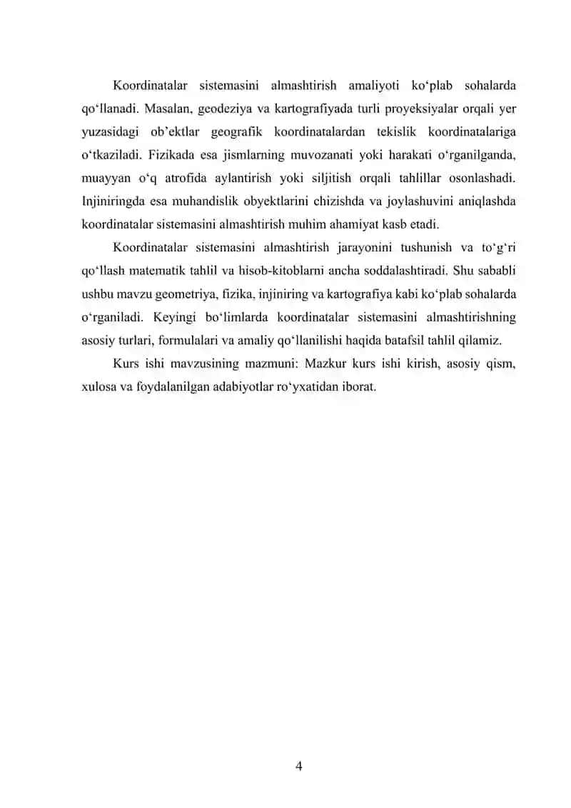 Tekislikda koordinatalar sistemasini almashtirish 4