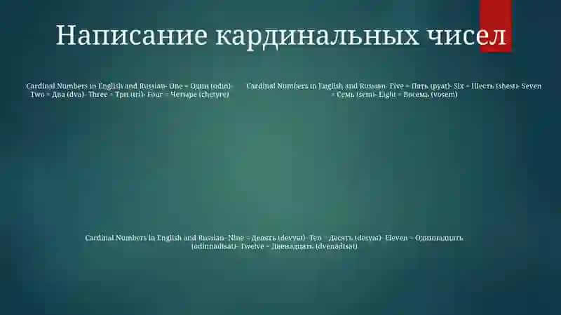 Количественные Числительные 4