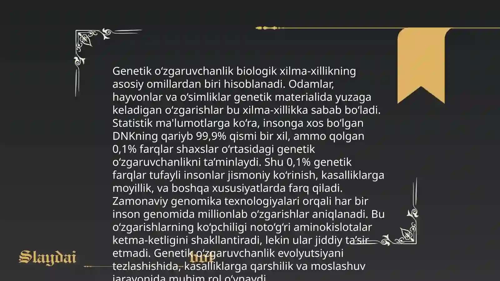 O'zgaruvchanlik:xillari va tibbiyotdagi o'rni 4