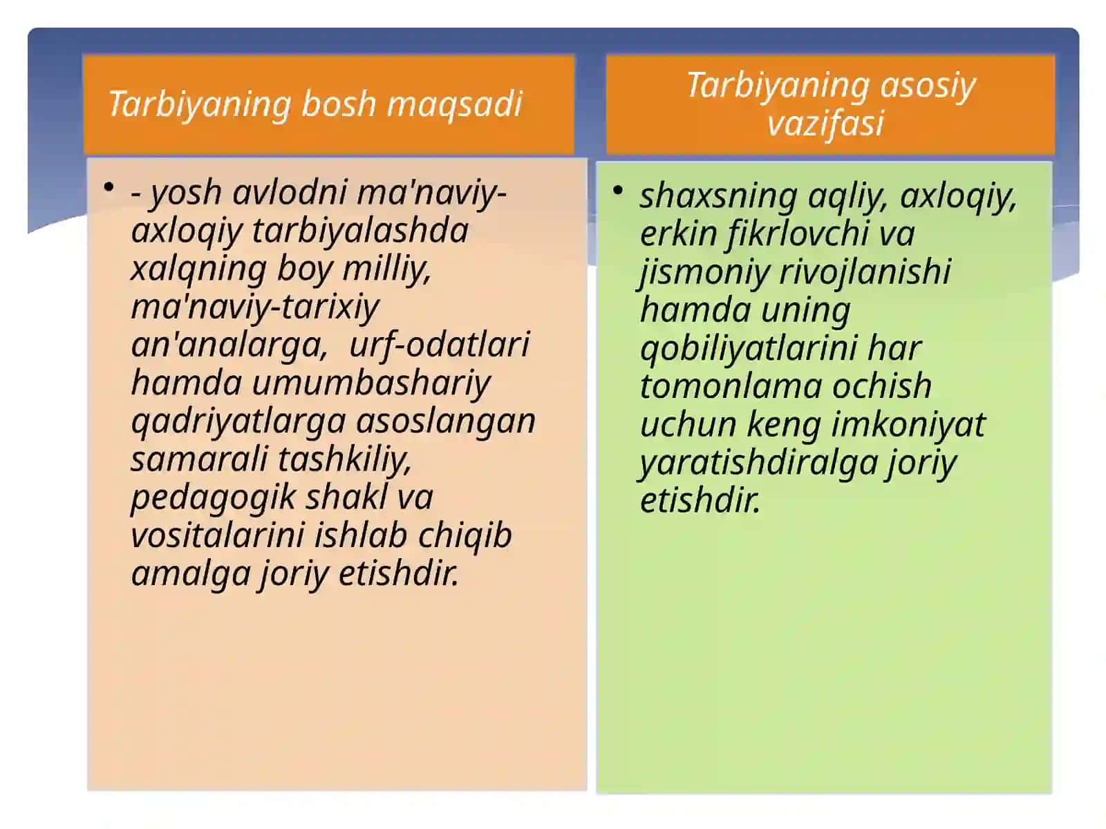 TARBIYAVIY ISHLARNING MAQSADI VA VAZIFALARI HAQIDA MA’LUMOT BERISH 4