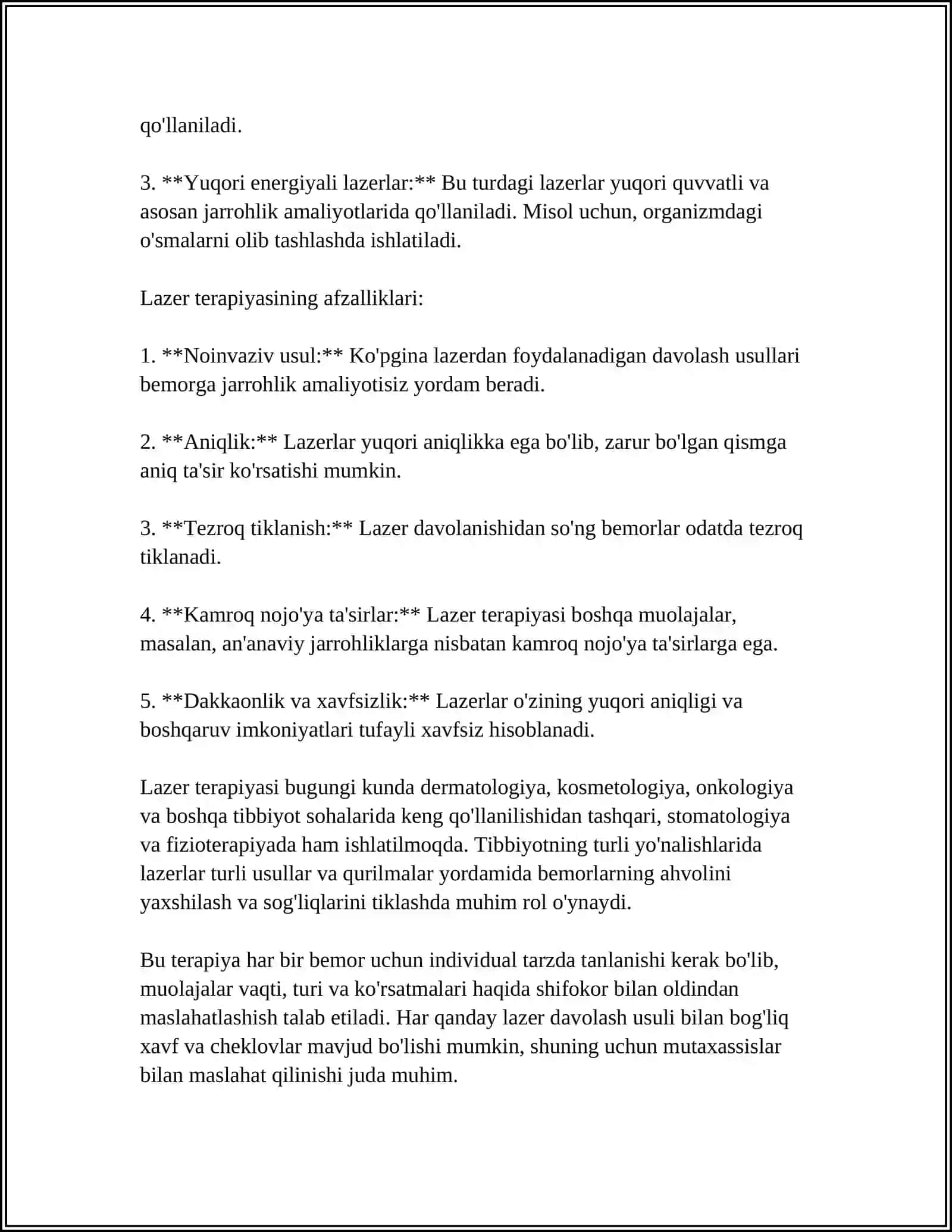 LAZERNING TIBBIYOTDA QOʻLLANILISHI 4