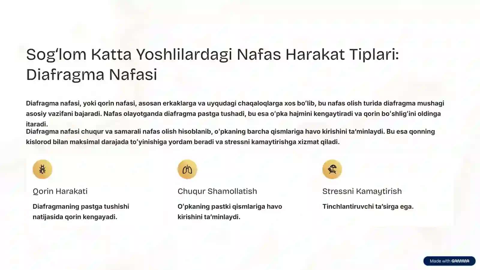 Sogʻlom Odamlarda Nafas Harakat Tiplari va Chaqaloqning Dastlabki Nafas Olish Mexanizmi 4