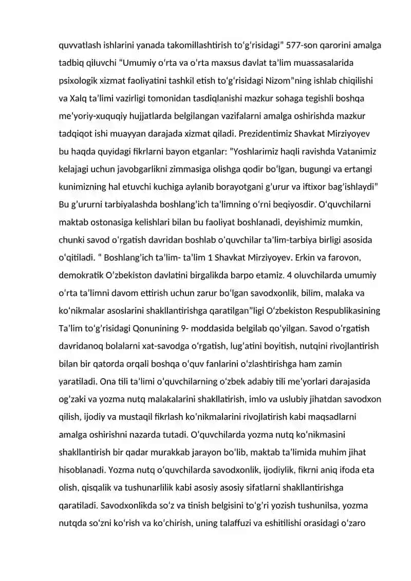 Boshlang’ich sinflarda ona tili darslariga qo’yiladigan talablar 4