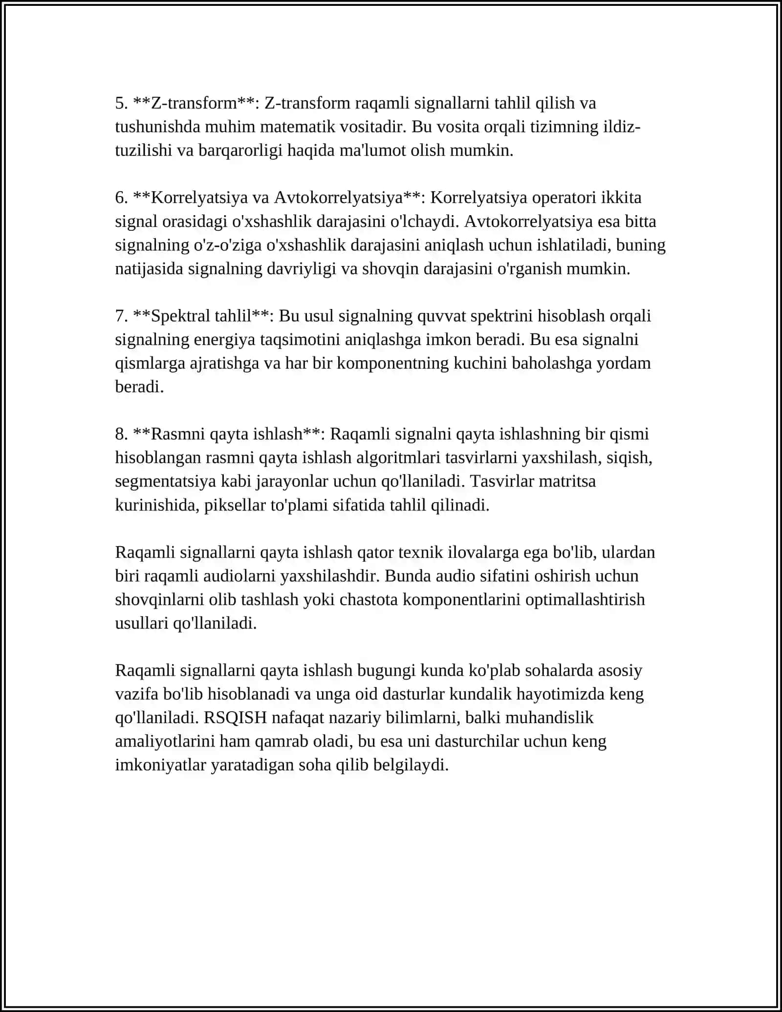 SIGNALLARNI RAQAMLI QAYTA ISHLANISHIDA SONLI KETMA-KETLIKLARNING TATBIQLARI 4