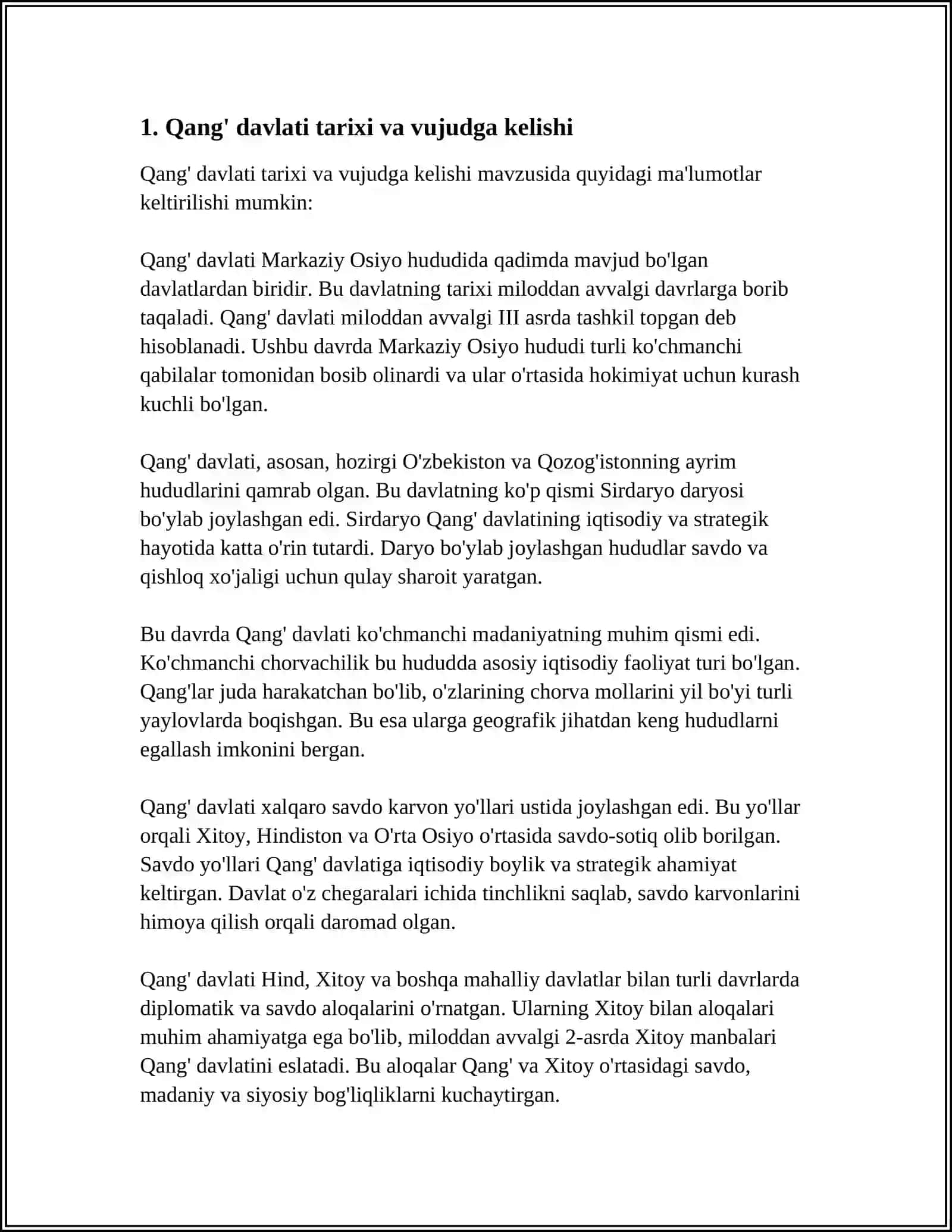 Qang' Davlati Tarixi va Vujudga Kelishi 4