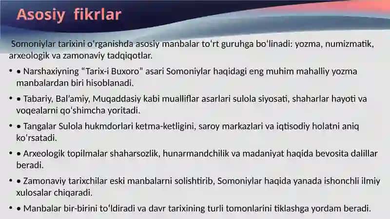 Somoniylar sulolasi tarixiga oid manbalar tahlili 4