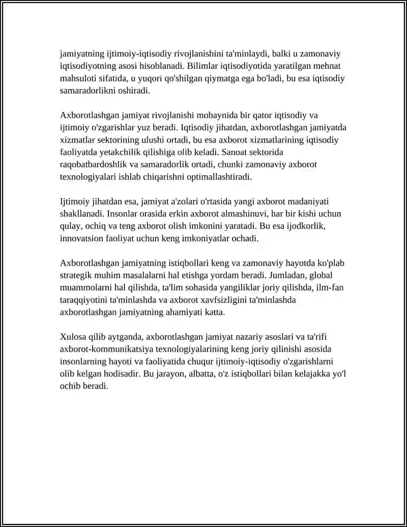 Axborotlashgan jamiyatning nazariy asoslari va ta'rifi 4