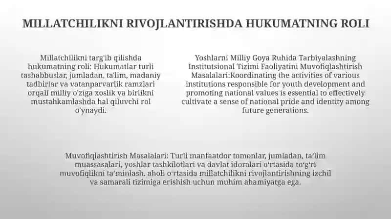 Yoshlarni Milliy Goya Ruhida Tarbiyalashning Institutsional Tizimi Faoliyatini Muvofiqlashtirish Masalalari 4