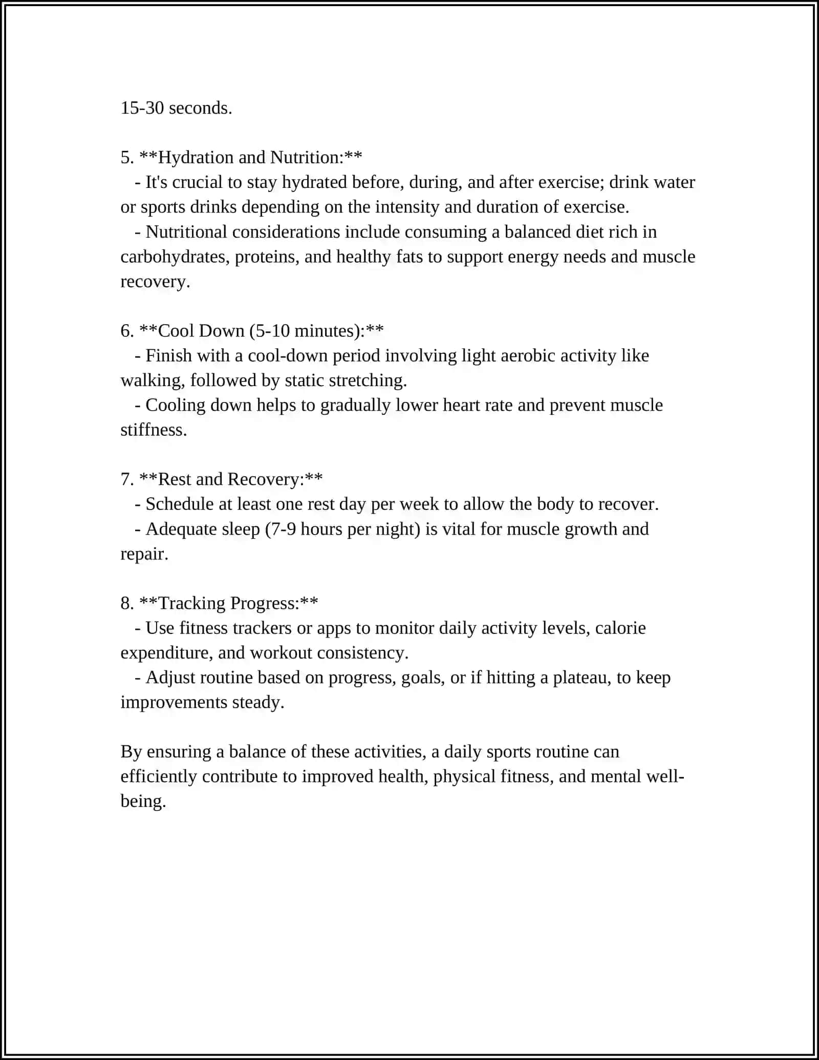 My Daily Sports Routine 4