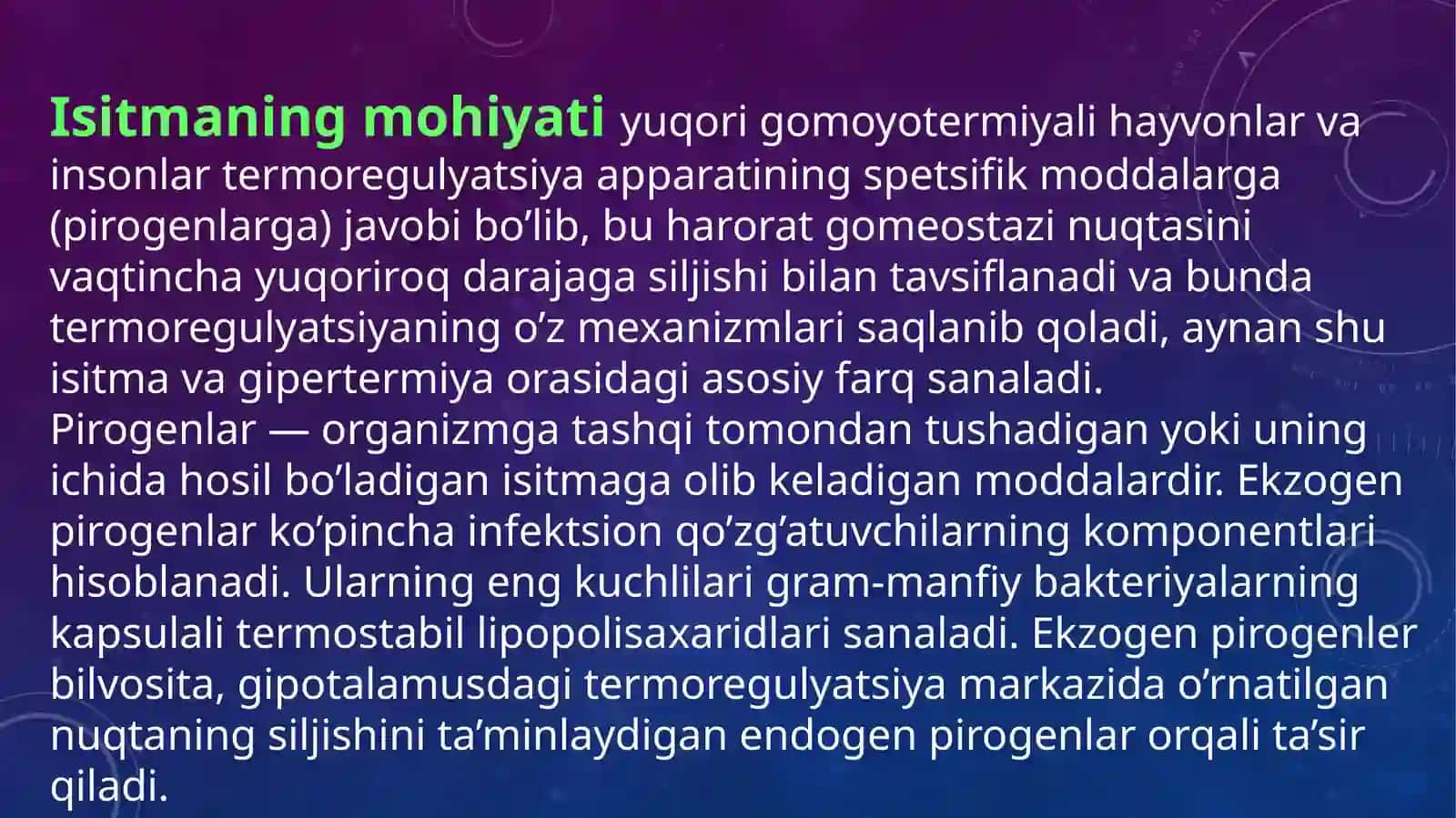Isitma patofiziologiyasi 4