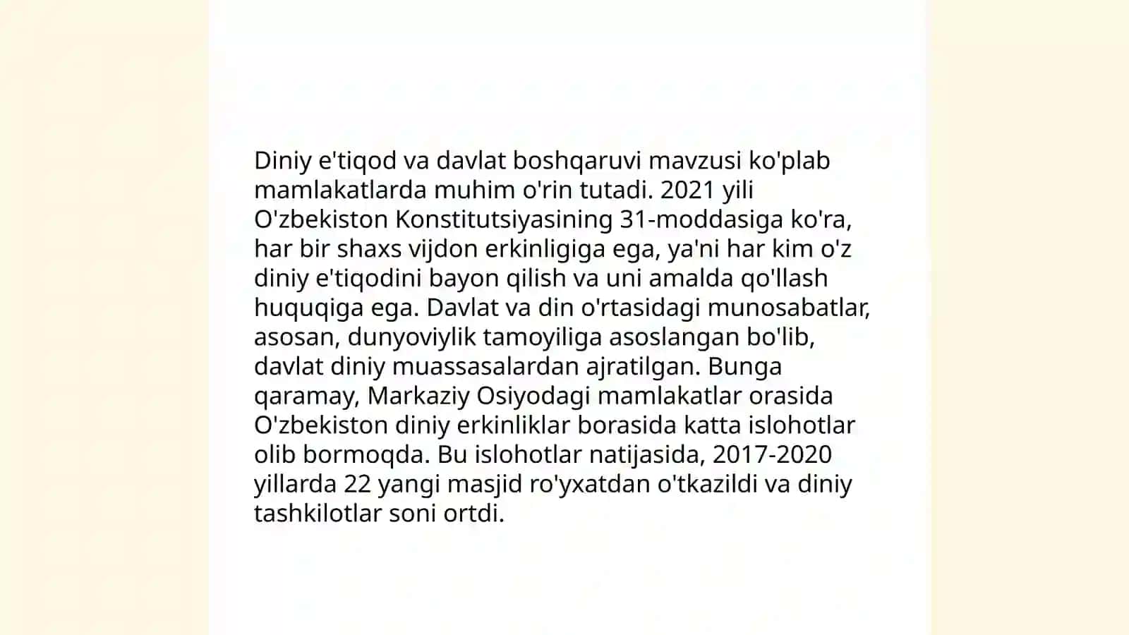 Jamiyat hayotidagi dunyoviylik va diniylik mutanosibligi 4