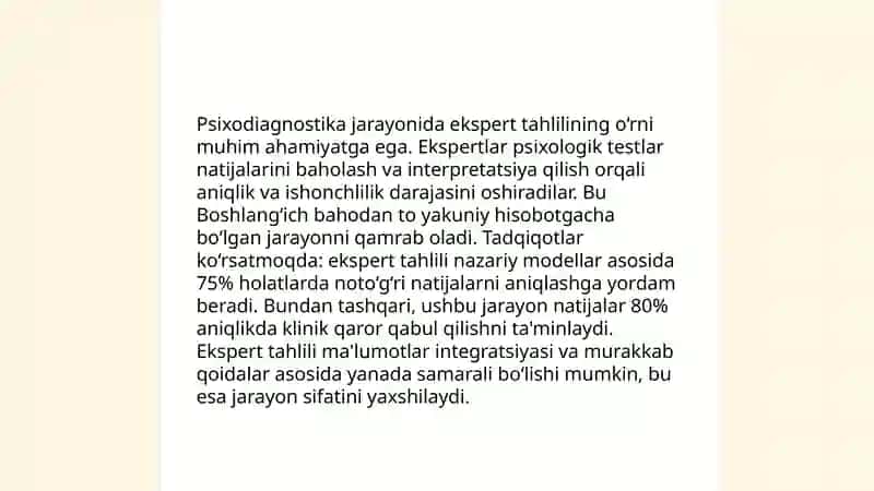 Psixodiagnostikadagi ekspert metodikalarning yutuq va kamchiliklari 4