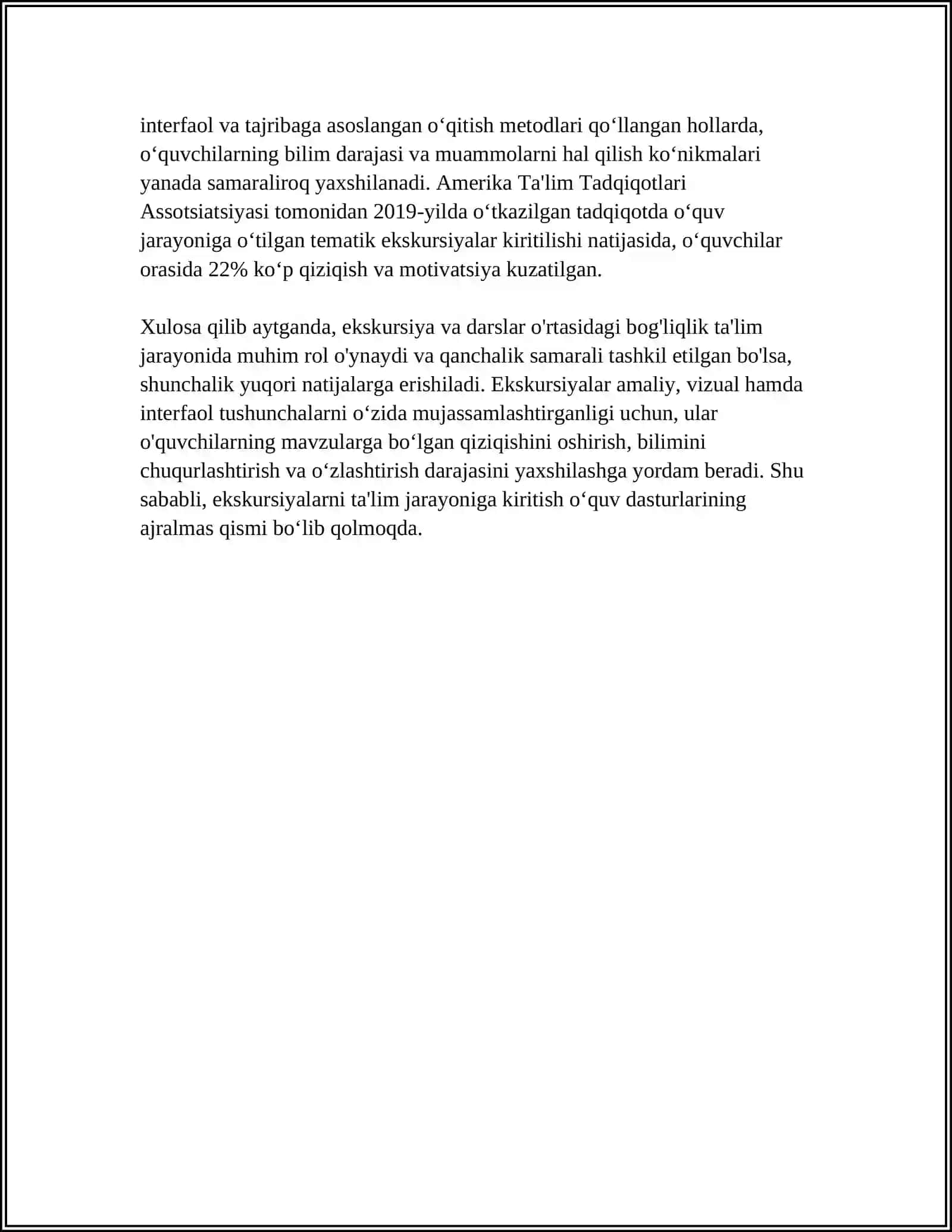 DARS VA EKSKURSIYALARNI TASHKIL ETISH 4
