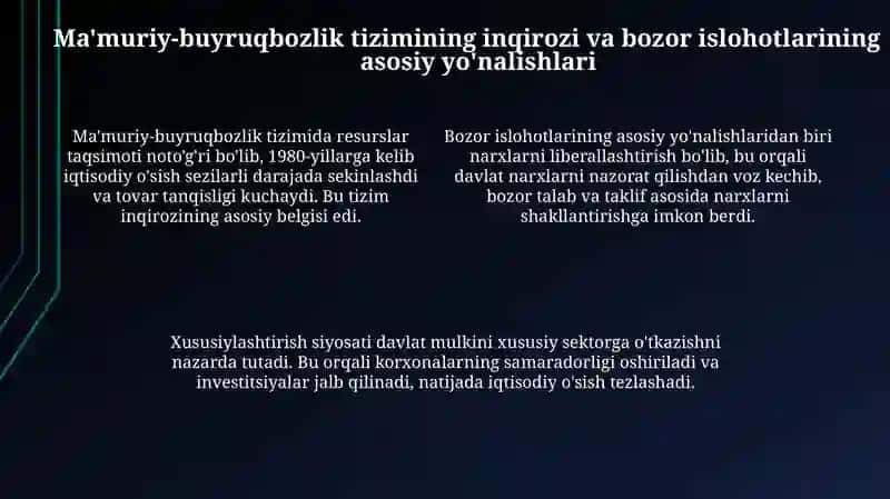 Ma‘muriy-buyruqbozliktizimidabozormunosabatlarigao‘tishdavrikonsepsiyasi 4