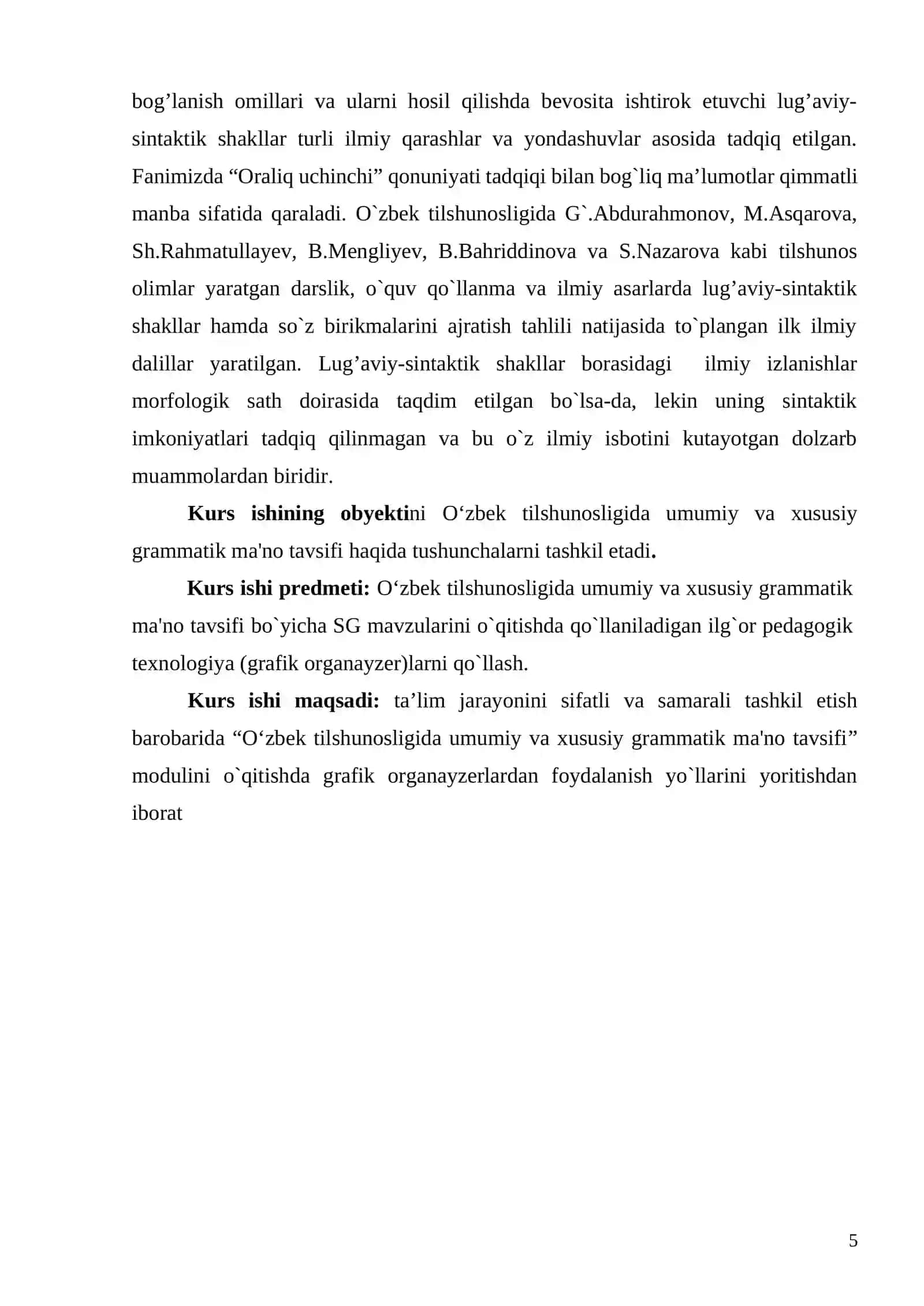 O‘zbek tilshunosligida umumiy va xususiy grammatik ma'no tavsifi 4