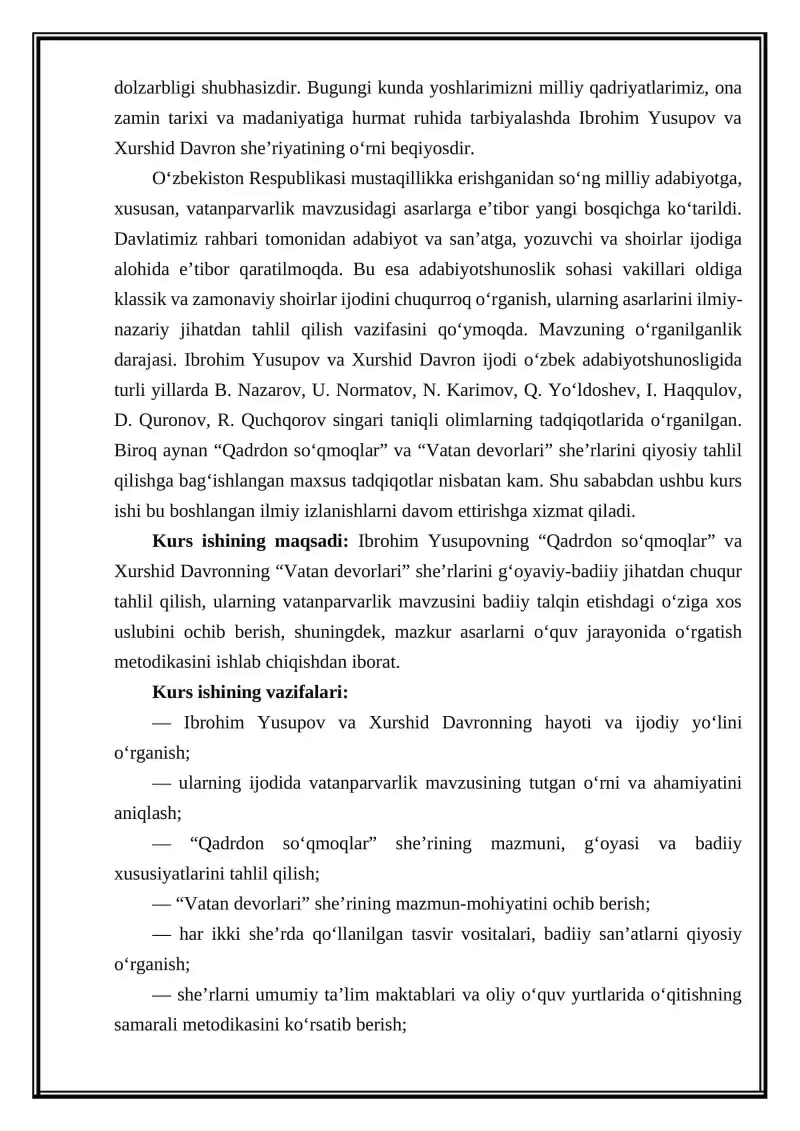 Ibroyim Yusupov “Qadrdon soʻqmoqlar”. Xurshid Davron “Vatan devorlari” sheʼrlarini tahlil qilish 4
