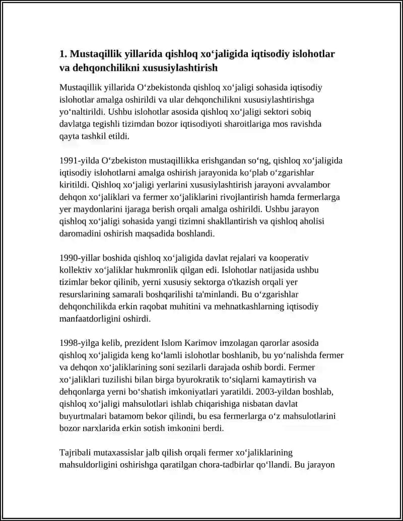 MUSTAQILLIK YILLARIDA QISHLOQ XO‘JALIGI VA SANOAT SOHASIDAGI O‘ZGARISHLAR 4