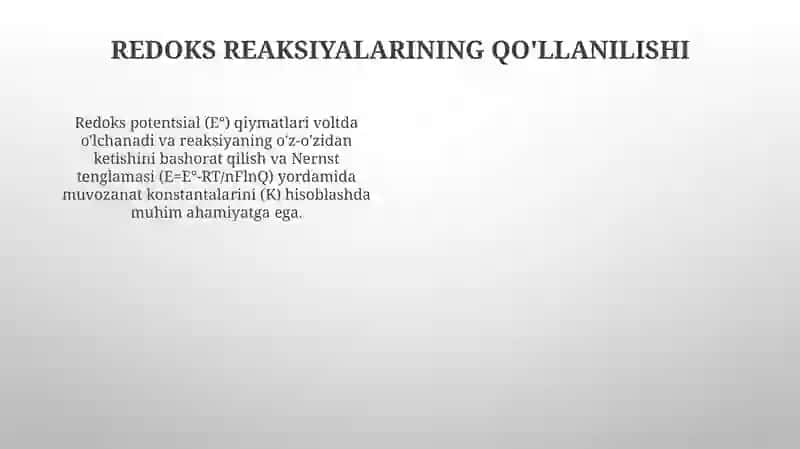 Oksidlanish -qaytarilish reaktsiyalari va ular asosida hisoblashlar 4