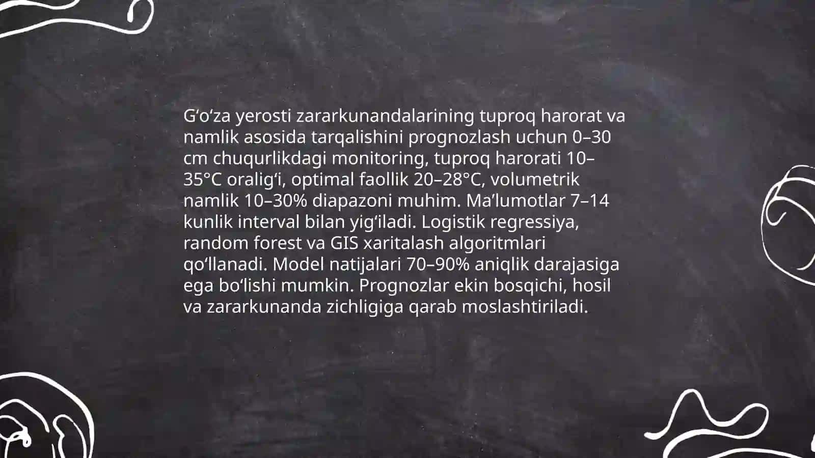 Gʻoʻzaning yerustki va yerosti zararkunandalarining tarzalishi va koʻpayishini bashorat qilish 4