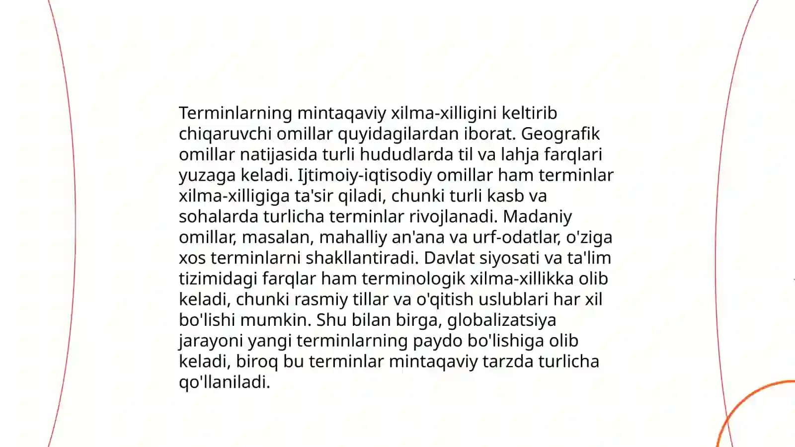 Soha terminalogiyasida roʻy berayotgan oʻzgarishlar. Terminlarni unifikatsiyalash va tartibga solish 4