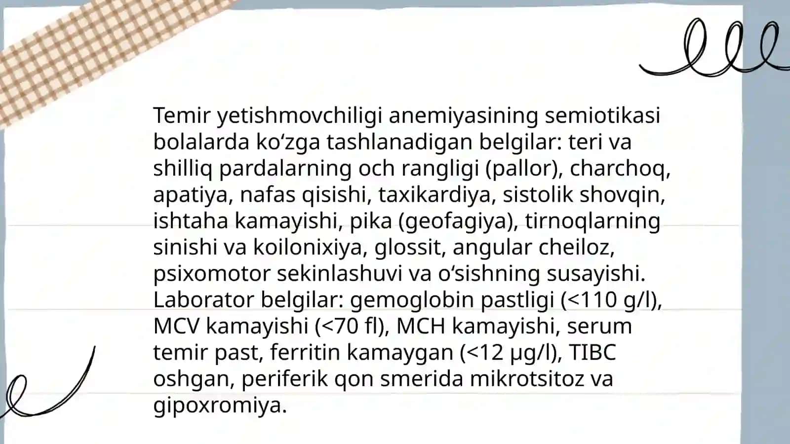 Bolalarda qon yaratish tizimi kasalliklari semiotikasi 4