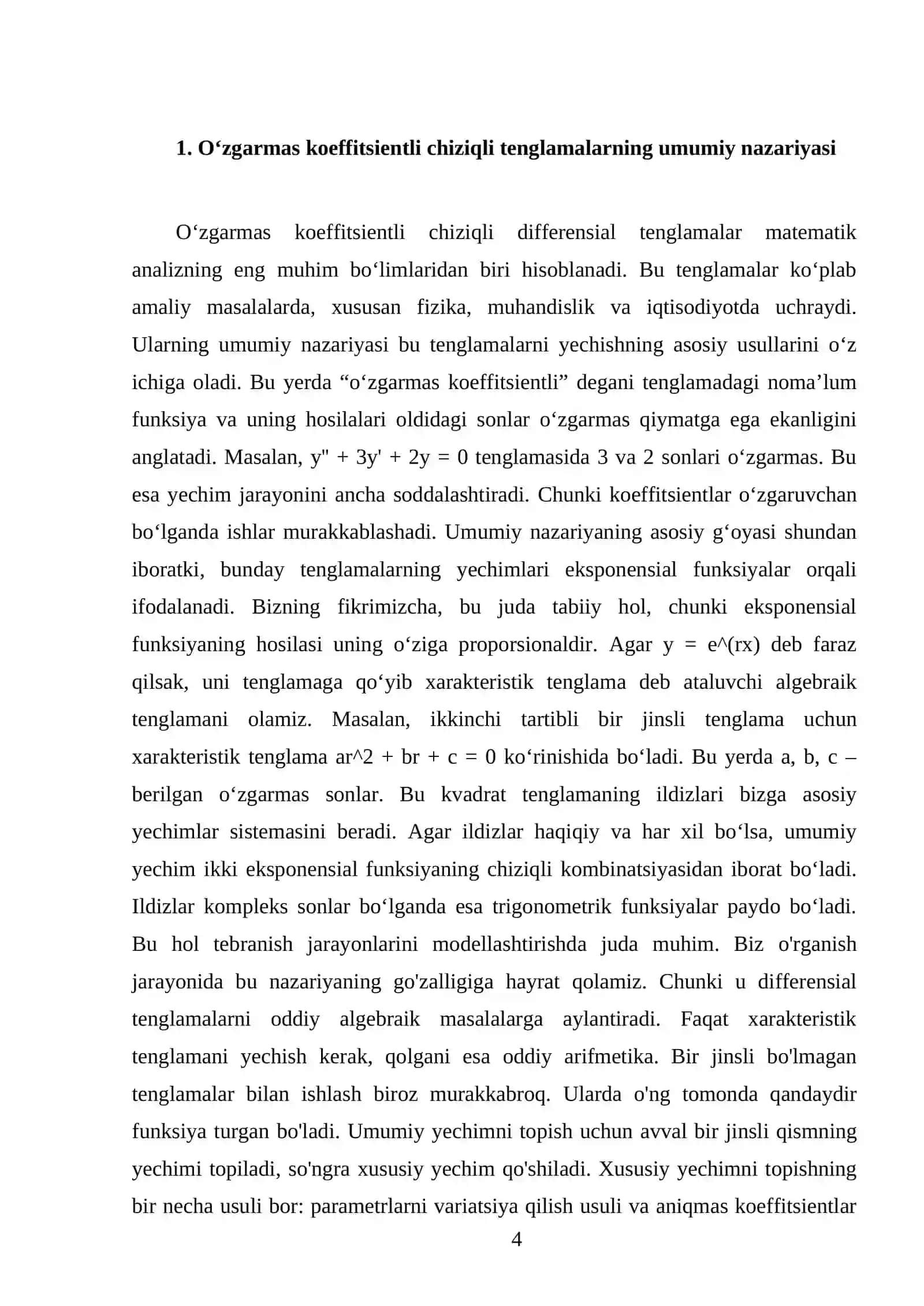 O`zgarmas koeffitsientli chiziqli differensial tenglamalar 4