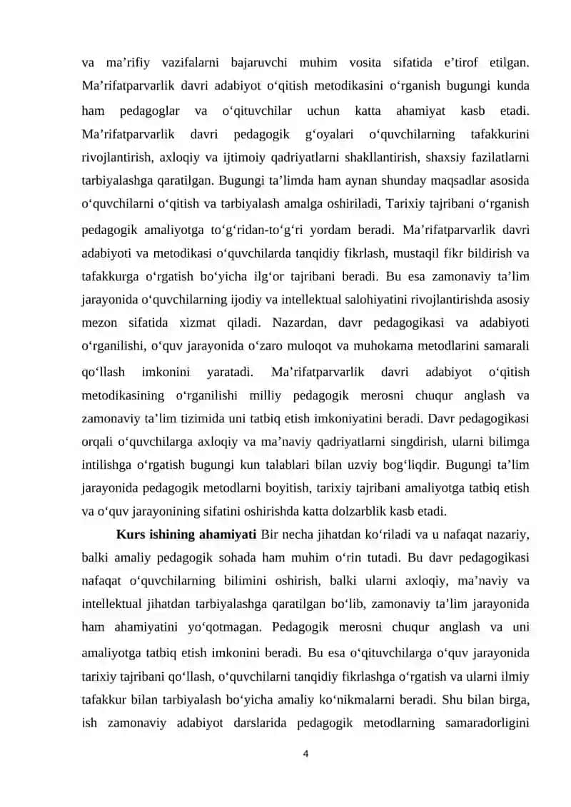 Adabiyot o‘qitish metodikassi tarixida ma’rifatparvarlik davri 4