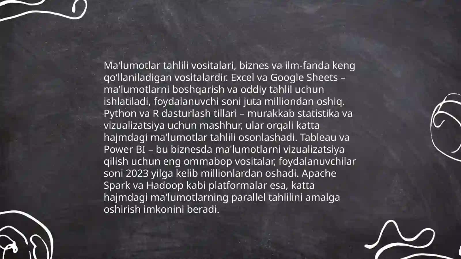 Ma’lumotlarning Intelektual Tahlili va rivojlanish taqvimi 4