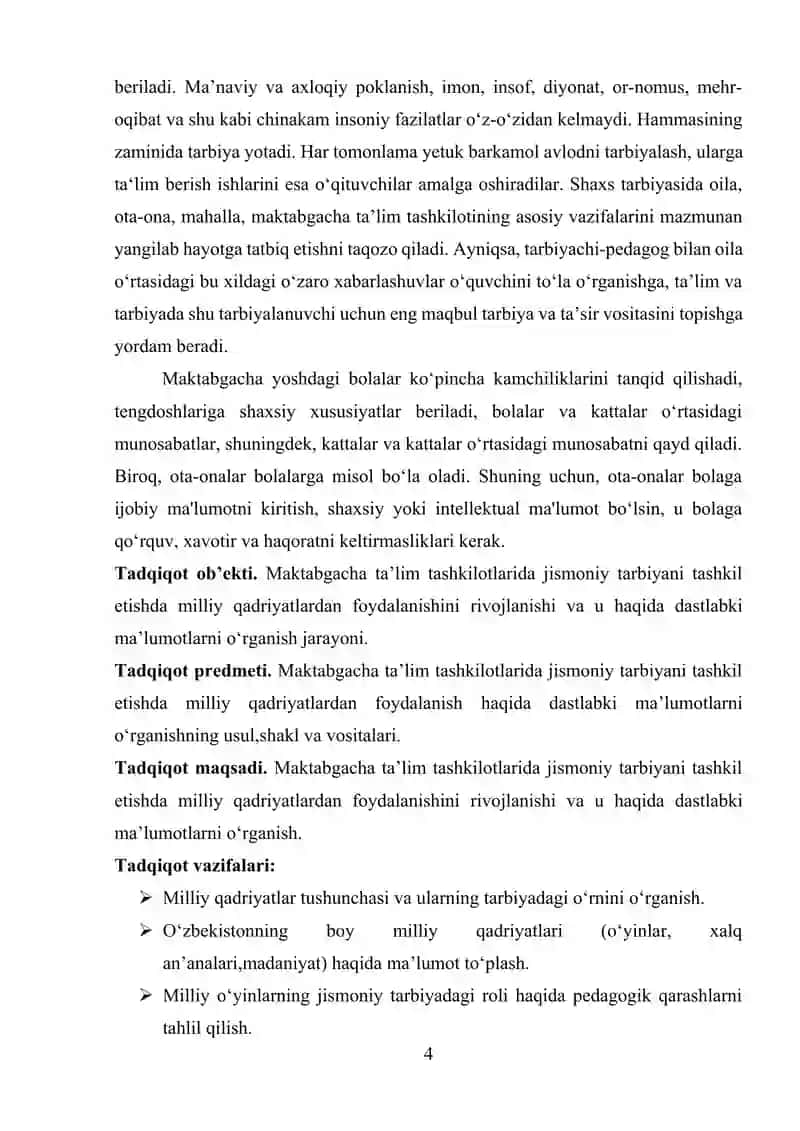 Maktabgacha ta’lim tarbiyani tashkil etish texnologiyasi 4