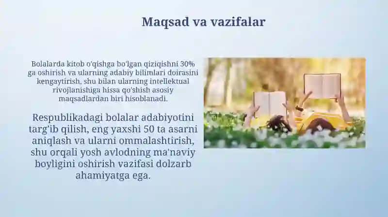 Bolalar kitobxonligi Respublika kitobxonlik tanlovlari haqida 4