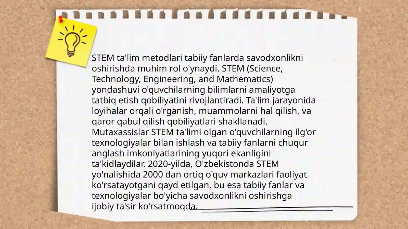Zamonaviy oʻqitish usullari va tabiiy fanlar savodxonligini rivojlantirish 4