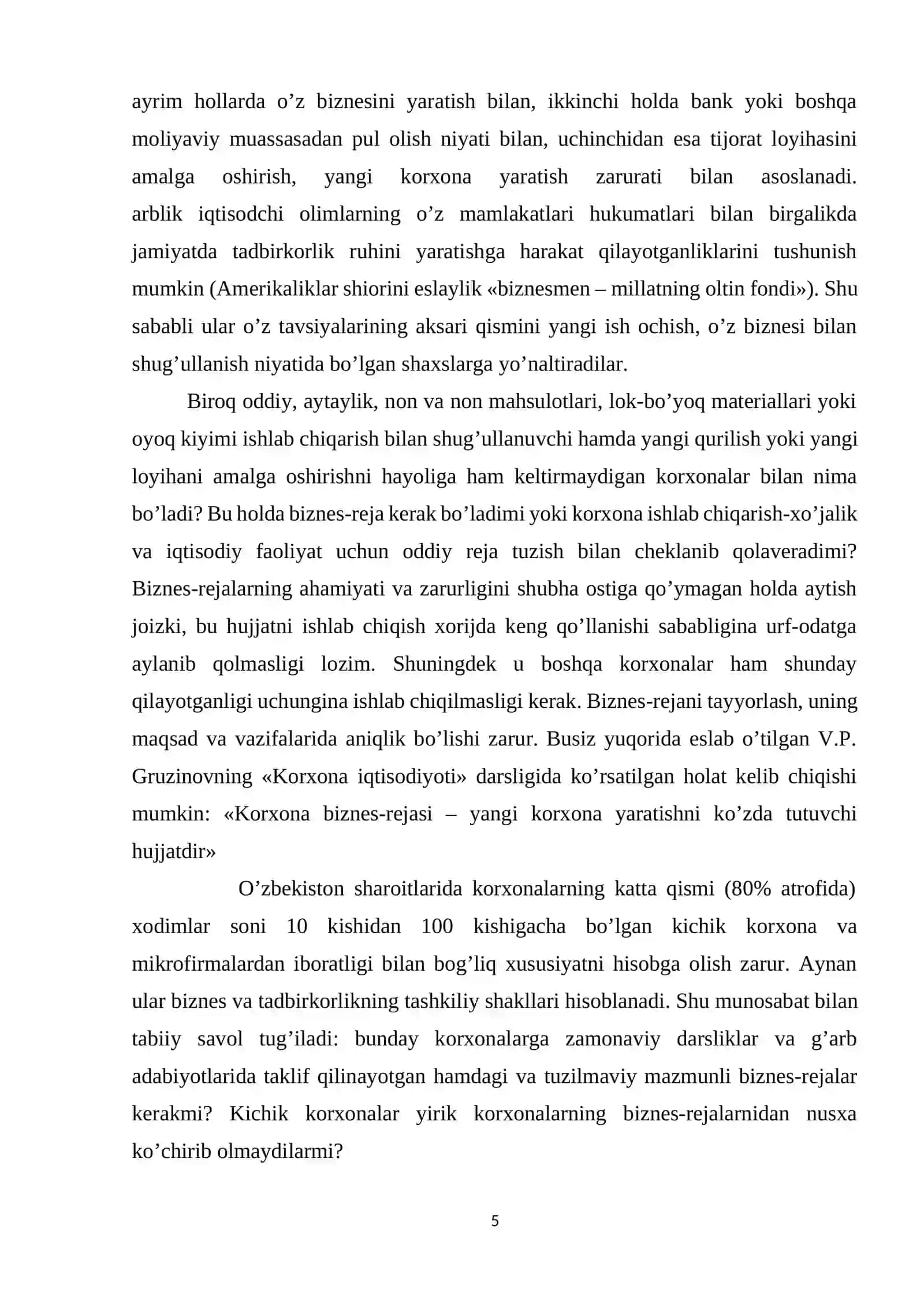 KORXONA FAOLIYATIDA BIZNES REJA 4