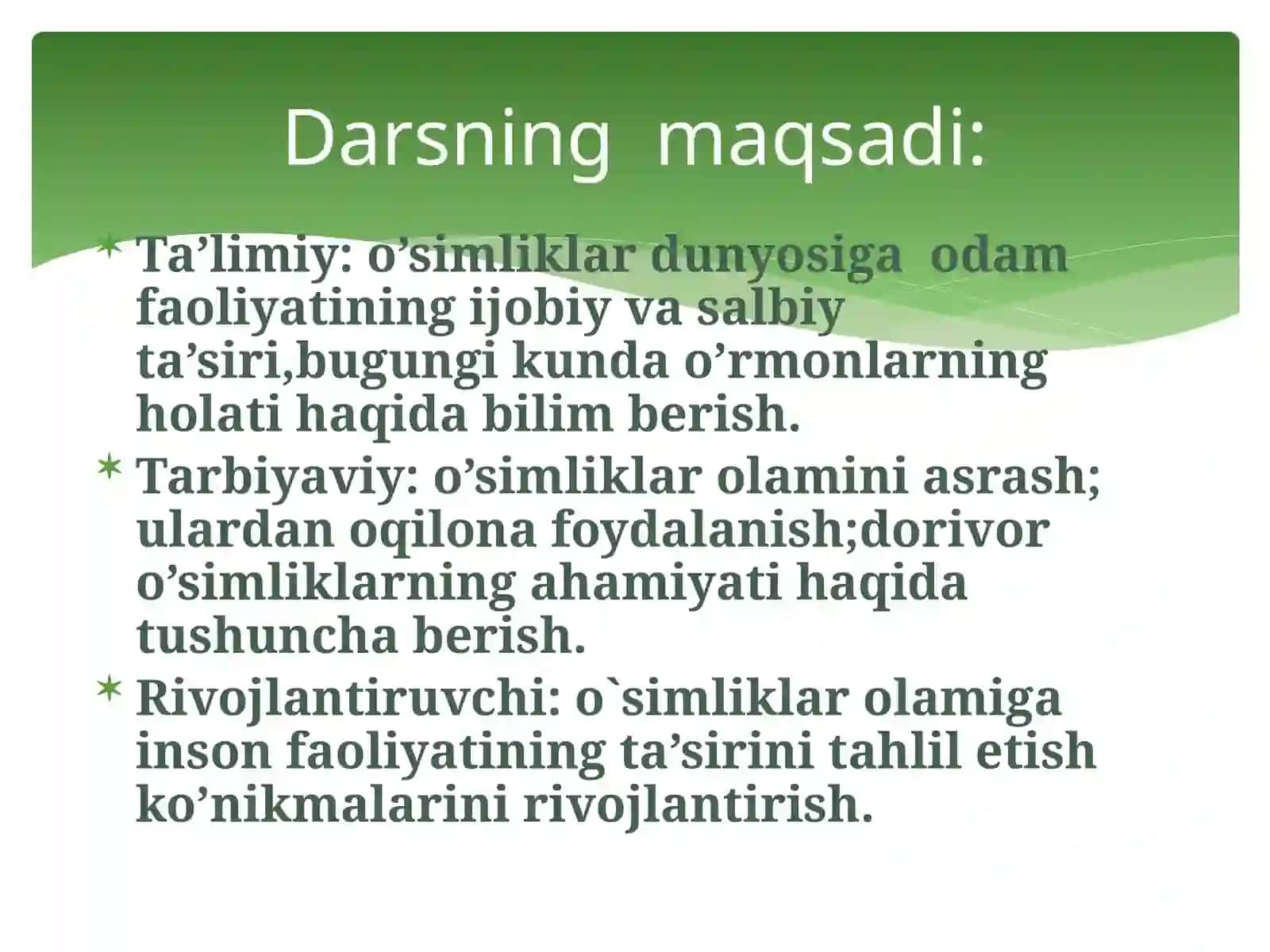 O`simliklarga odam faoliyatining ta’siri 4