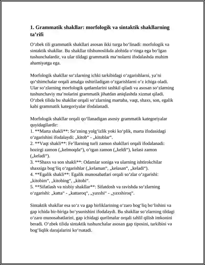OʼZBEK TILI GRAMMATIK SHAKLLAR 4