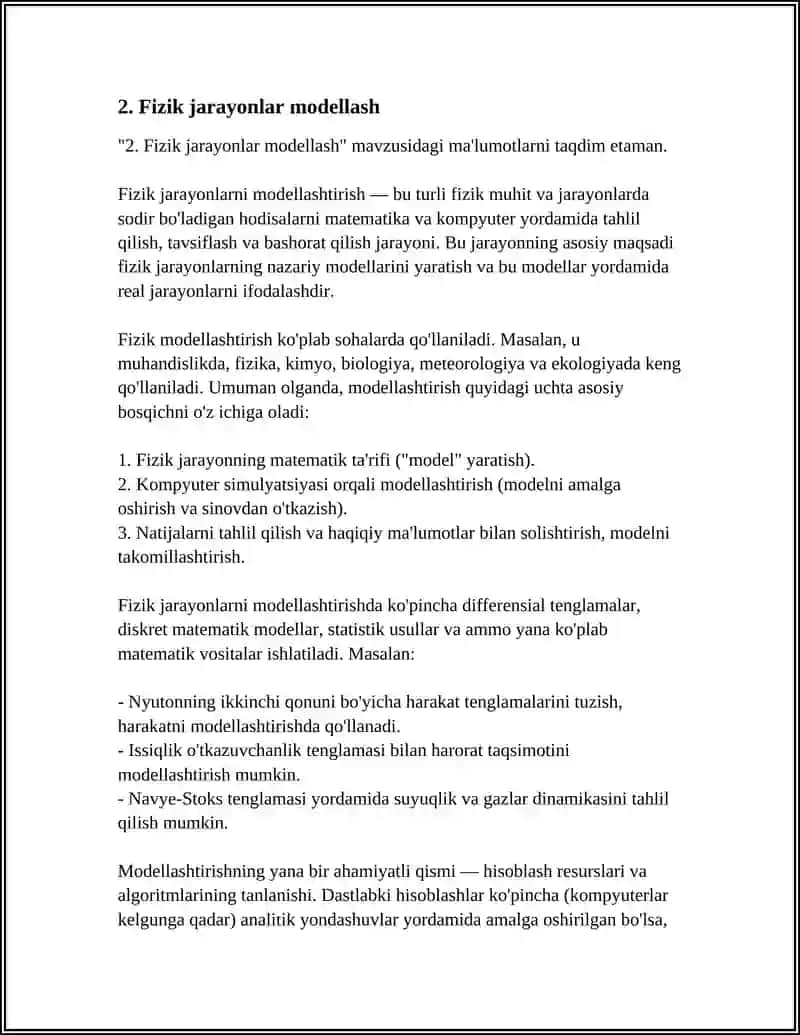 Fizik jarayonlar modellash 4