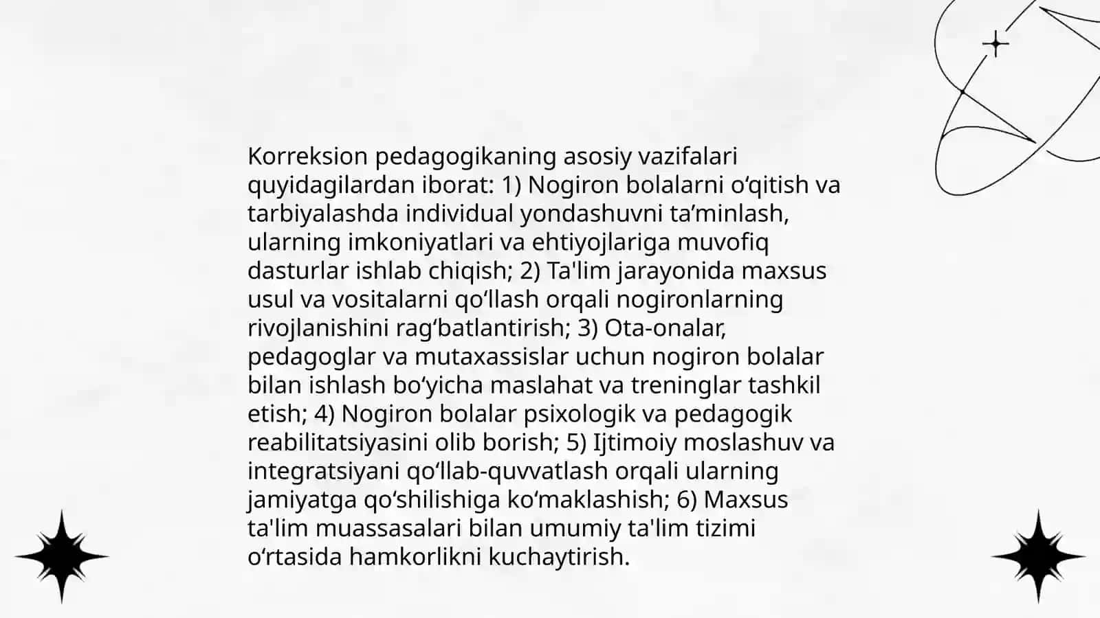 Korreksion (mahsus) pedagogikaning asosiy vazifalari, tamoyillari va metodlari 4