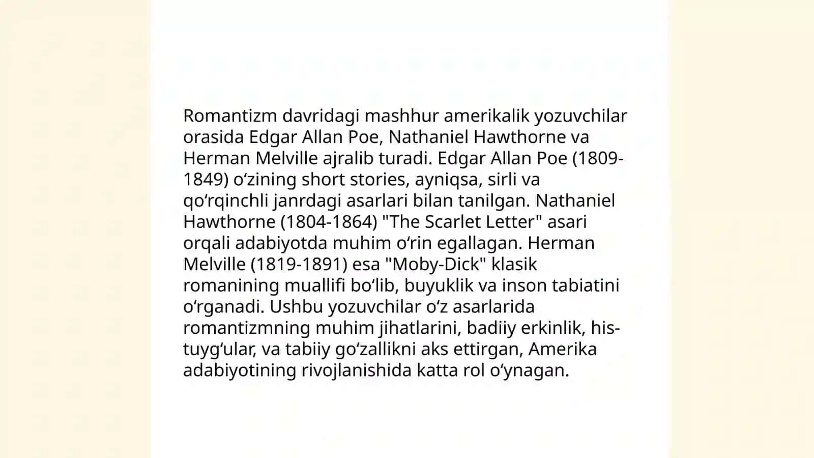 Amerika romantizm adabiyoti 4