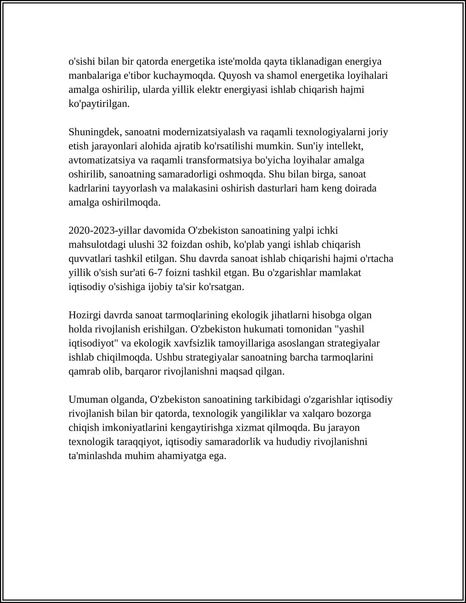IQTISODIYOTDAGI TARKIBIY O'ZGARISHLAR VA UNING IQTISODIY MUVOZANATGA TA'SIRI 4