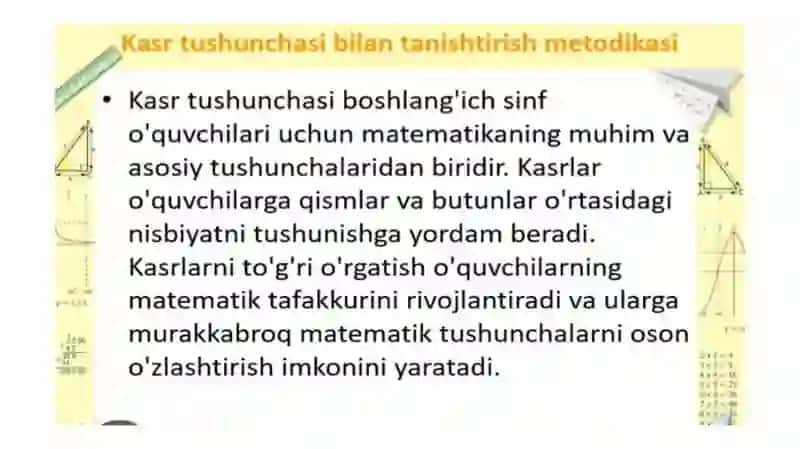 Kasr tushunchasi bilan tanishtirish metodikasi 4
