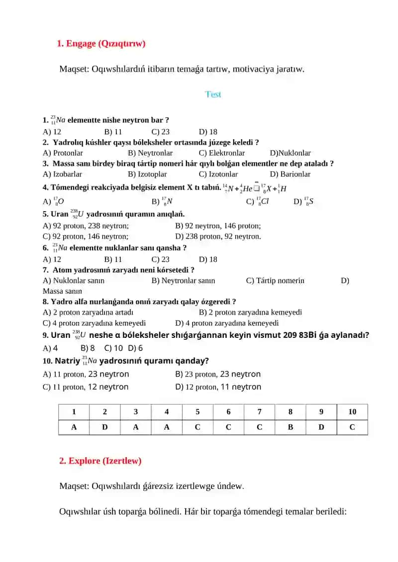 Yadrolíq reakciyalar. Awísíw nízamí 4