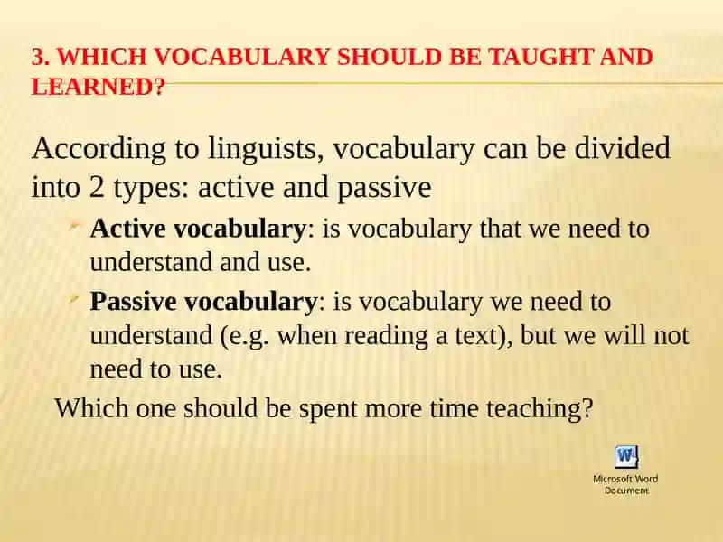 Teaching vocabulary 4