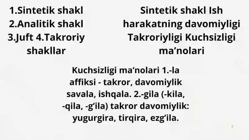 Fe’l so’z turkumi sifatida 4