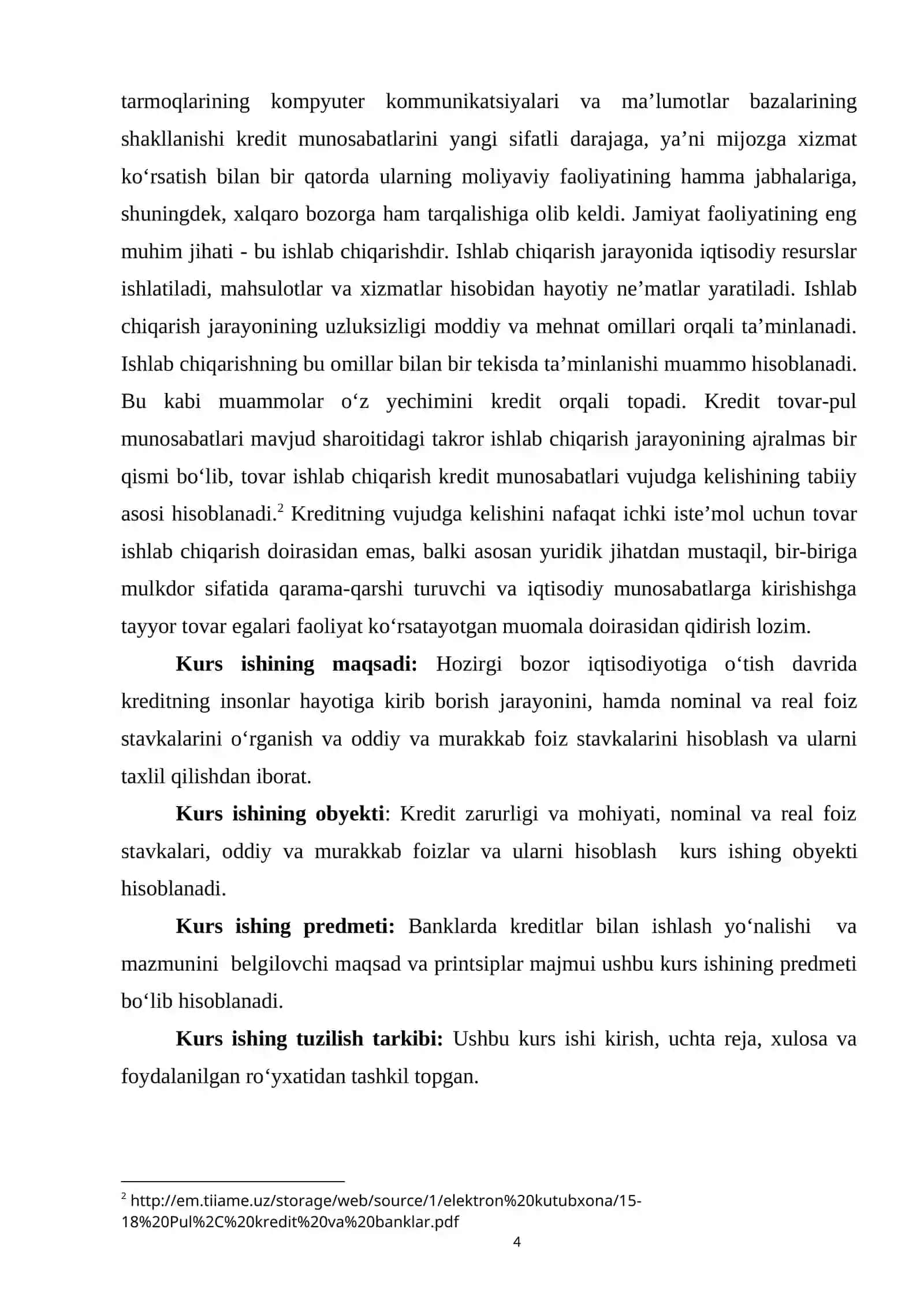5520100 Ijtimoiy ish (Pensiya toʻminoti) Talim yo'nalishi "Moliya" fanidan KURS ISHI 4